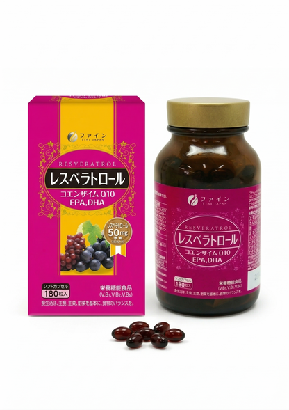 Fine Japan Resveratrol + CoQ10 + EPA/DHA / 180 kapslit