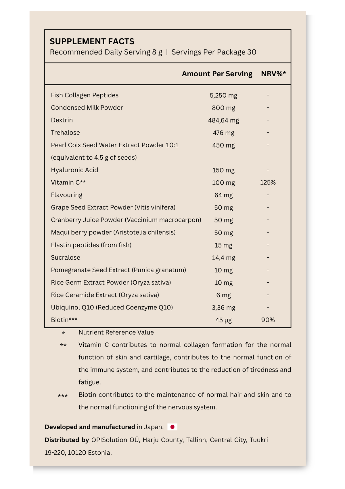 Fine Japan Hyaluronic Acid & Collagen + Ubiquinol Q10 Platinum Powder, 240 g (30 Servings)