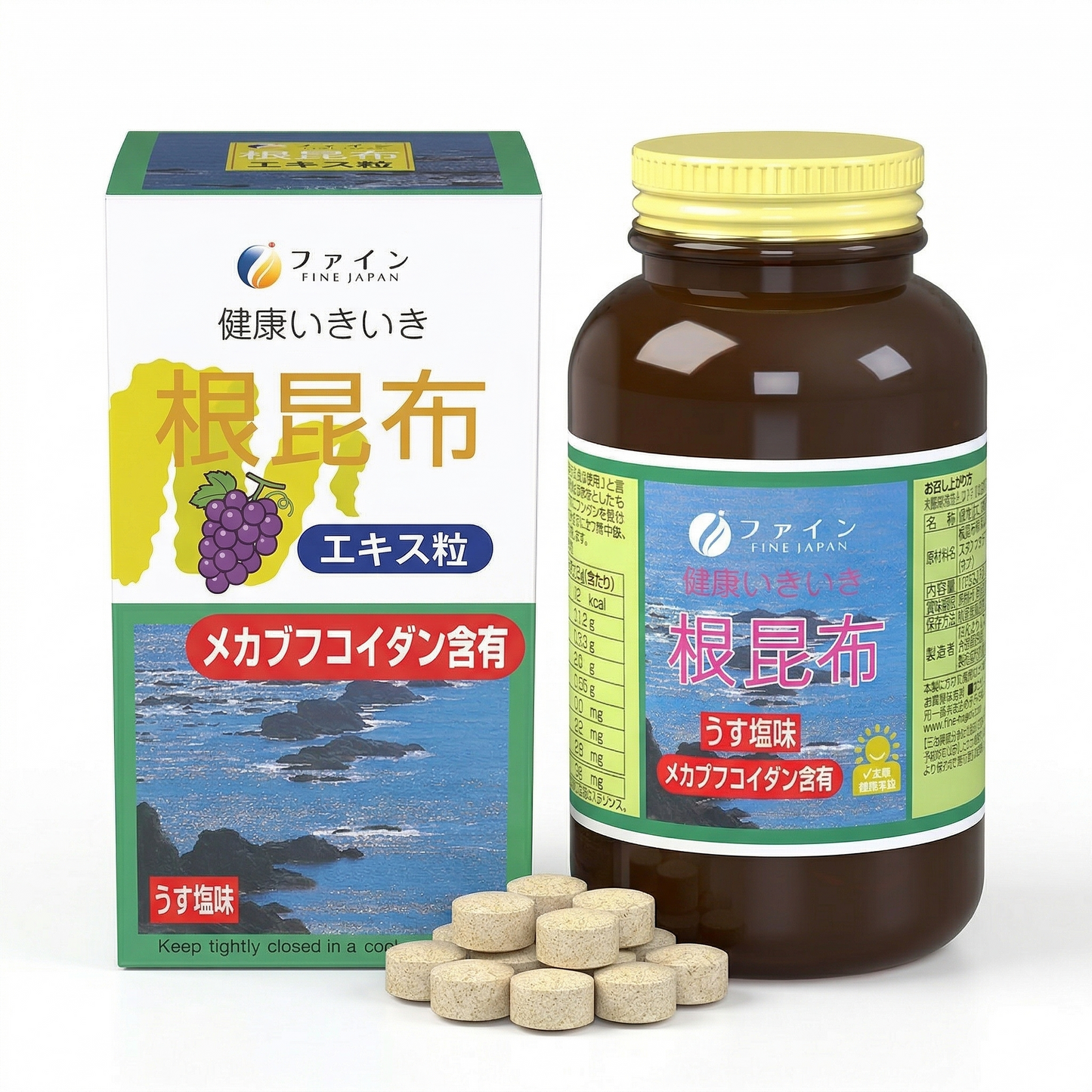 Fine Japan Kelp Root Extract Kelp vetika tabletid / 500 tabletti