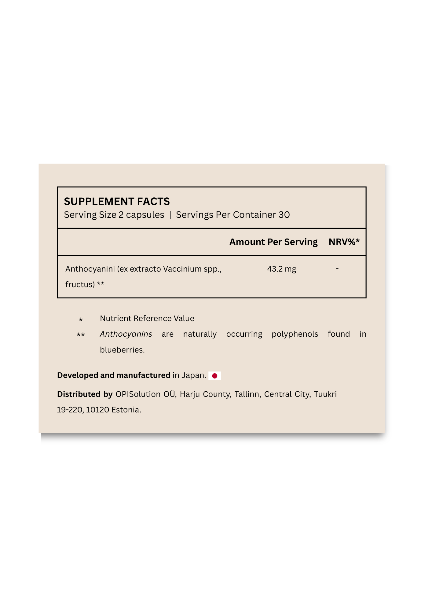 Fine Japan Eye-Vitan – Anthocyanins from blueberries / 60 capsules